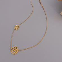 Load image into Gallery viewer, Elegant and Romantic Plated Gold 316L Stainless Steel Hollow Rose Necklace