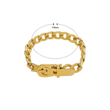 Load image into Gallery viewer, Fashion Personality Plated Gold 316L Stainless Steel Chain Strap Buckle Bracelet