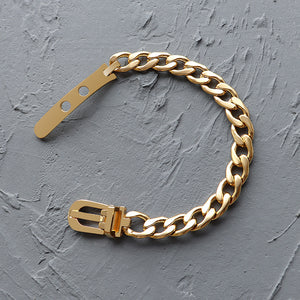 Fashion Personality Plated Gold 316L Stainless Steel Chain Strap Buckle Bracelet