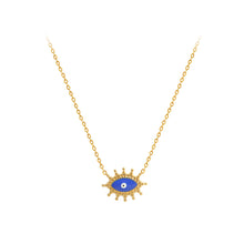 Load image into Gallery viewer, Simple Fashion Plated Gold 316L stainless Steel Devil&#39;s Eye Pendant with Necklace