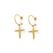 Load image into Gallery viewer, Fashion Simple Plated Gold 316L Stainless Steel Cross Earrings