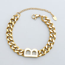 Load image into Gallery viewer, Fashion Personality Plated Gold 316L Stainless Steel Alphabet B Chain Bracelet