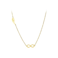 Load image into Gallery viewer, Fashion Simple Plated Gold 316L Stainless Steel Infinity Symbol Wings Necklace