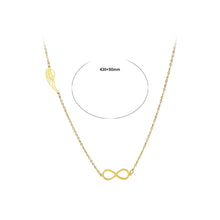 Load image into Gallery viewer, Fashion Simple Plated Gold 316L Stainless Steel Infinity Symbol Wings Necklace