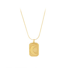 Load image into Gallery viewer, Simple Fashion Plated Gold 316L Stainless Steel Moon Geometric Pendant with Necklace