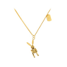 Load image into Gallery viewer, Simple Personality Plated Gold 316L Stainless Steel Mechanical Rabbit Pendant with Necklace