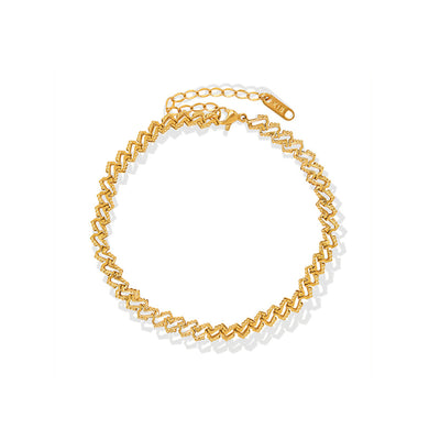 Fashion Personality Plated Gold 316L Stainless Steel Hollow Geometric Anklet