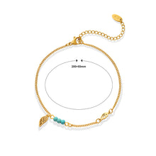 Load image into Gallery viewer, Simple Fashion Plated Gold 316L Stainless Steel Angel Wings Imitation Turquoise Anklet
