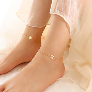 Fashion Vintage Plated Gold 316L Stainless Steel Geometric Anklet