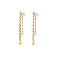 Load image into Gallery viewer, Fashion Simple Plated Gold 316L Stainless Steel Star Two Tone Tassel Earrings