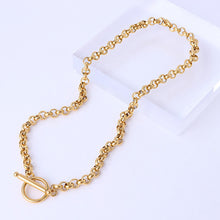 Load image into Gallery viewer, Simple Personality Plated Gold 316L Stainless Steel Circle Geometric Chain Necklace