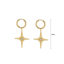 Load image into Gallery viewer, Fashion Simple Plated Gold 316L Stainless Steel Star Earrings with Cubic Zirconia