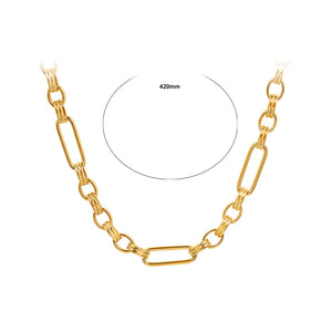Simple Personality Plated Gold 316L Stainless Steel Chain Geometric Necklace