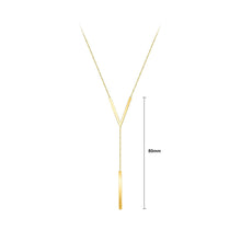 Load image into Gallery viewer, Simple Temperament Plated Gold 316L Stainless Steel Alphabet V Tassel Pendant with Necklace