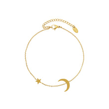 Load image into Gallery viewer, Fashion Simple Plated Gold 316L Stainless Steel Moon Star Anklet