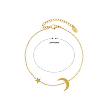Load image into Gallery viewer, Fashion Simple Plated Gold 316L Stainless Steel Moon Star Anklet