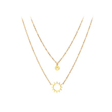 Load image into Gallery viewer, Fashion Simple Plated Gold 316L Stainless Steel Sun Smiley Pendant with Double Layer Necklace