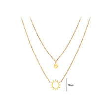 Load image into Gallery viewer, Fashion Simple Plated Gold 316L Stainless Steel Sun Smiley Pendant with Double Layer Necklace