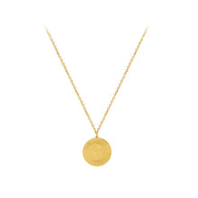 Load image into Gallery viewer, Fashion Temperament Plated Gold 316L Stainless Steel Sun Moon Pattern Geometric Round Pendant with Necklace