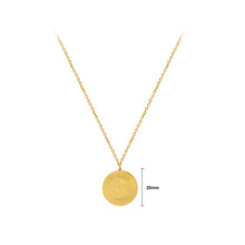 Load image into Gallery viewer, Fashion Temperament Plated Gold 316L Stainless Steel Sun Moon Pattern Geometric Round Pendant with Necklace