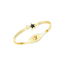 Load image into Gallery viewer, Fashion Temperament Plated Gold 316L Stainless Steel Star Bangle with Cubic Zirconia