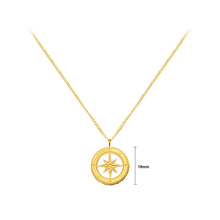 Load image into Gallery viewer, Fashion Simple Plated Gold 316L Stainless Steel Hollow Star Geometric Round Pendant with Necklace