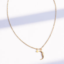 Load image into Gallery viewer, Simple Fashion Plated Gold 316L Stainless Steel Moon Star Pendant with Necklace