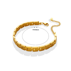 Simple Personality Plated Gold 316L Stainless Steel Strap Chain Bracelet