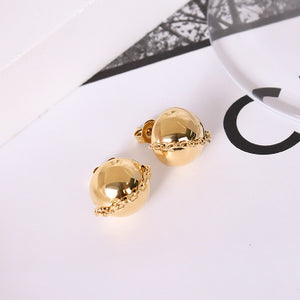 Fashion Simple Plated  Gold 316L Stainless Steel Geometric Stud Earrings