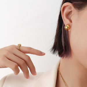 Fashion Simple Plated  Gold 316L Stainless Steel Geometric Stud Earrings