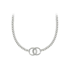 Load image into Gallery viewer, Simple Fashion 316L Stainless Steel Pattern Double Ring Necklace