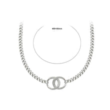 Load image into Gallery viewer, Simple Fashion 316L Stainless Steel Pattern Double Ring Necklace