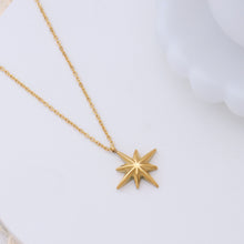 Load image into Gallery viewer, Fashion Simple Plated Gold 316L Stainless Steel Eight-pointed Star Pendant with Necklace