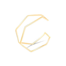 Load image into Gallery viewer, Simple Personality Plated Gold 316L Stainless Steel Geometric Line Double Layer Bangle