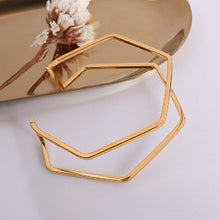 Load image into Gallery viewer, Simple Personality Plated Gold 316L Stainless Steel Geometric Line Double Layer Bangle