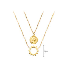 Load image into Gallery viewer, Fashion Personality Plated Gold 316L Stainless Steel Sun Goddess Pendant with Double Layer Necklace