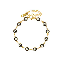 Load image into Gallery viewer, Fashion Personality Plated Gold 316L stainless Steel Enamel Devil&#39;s Eye Bracelet
