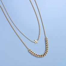 Load image into Gallery viewer, Fashion Personality Plated Gold 316L Stainless Steel Star Chain Double Layer Necklace