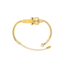 Load image into Gallery viewer, Fashion Personality Plated Gold 316L Stainless Steel Strap Buckle Chain Bracelet