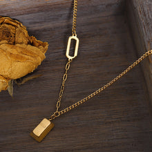 Load image into Gallery viewer, Fashion Creative Plated Gold 316L Stainless Steel Gold Brick Pendant with Necklace
