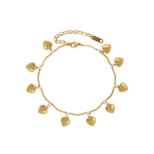 Load image into Gallery viewer, Fashion Simple Plated Gold 316L Stainless Steel Heart Anklet
