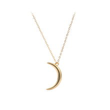Load image into Gallery viewer, 925 Sterling Silver Plated Gold Simple Fashion Moon Pendant with Necklace