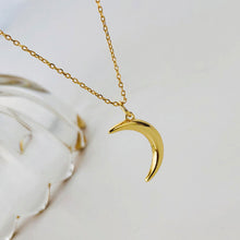 Load image into Gallery viewer, 925 Sterling Silver Plated Gold Simple Fashion Moon Pendant with Necklace