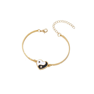 Fashion Simple Plated Gold Tai Chi Pattern Heart Bracelet
