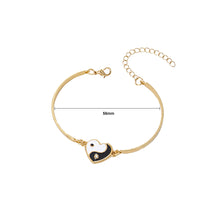 Load image into Gallery viewer, Fashion Simple Plated Gold Tai Chi Pattern Heart Bracelet