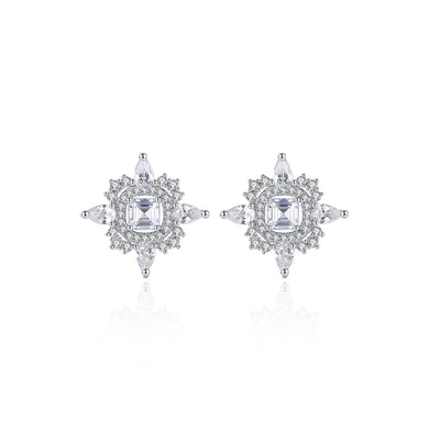 Simple Bright Star Stud Earrings with Cubic Zirconia