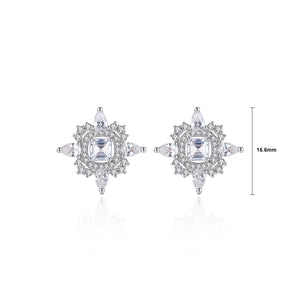 Simple Bright Star Stud Earrings with Cubic Zirconia