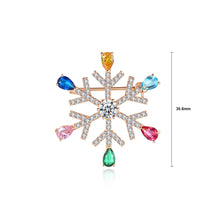 Load image into Gallery viewer, Fashion Brilliant Plated Rose Gold Snowflake Brooch with Cubic Zirconia