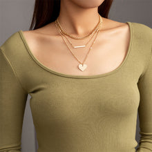 Load image into Gallery viewer, Fashion Simple Plated Gold Heart Pendant with Layered Necklace
