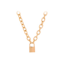 Load image into Gallery viewer, Fashion Simple Plated Gold Lock Pendant with Necklace